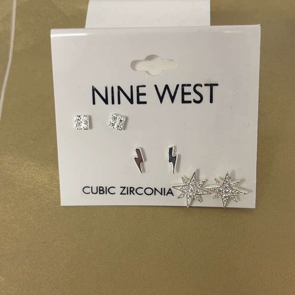 Brand new 3 pack Nine West cubic zirconia earrings. - Picture 2 of 11